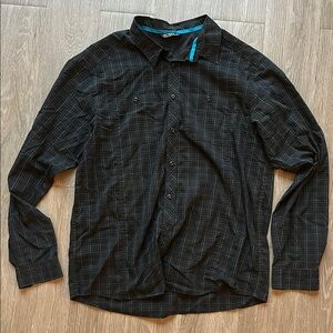 Arc'teryx Black and Blue Plaid Shirt
